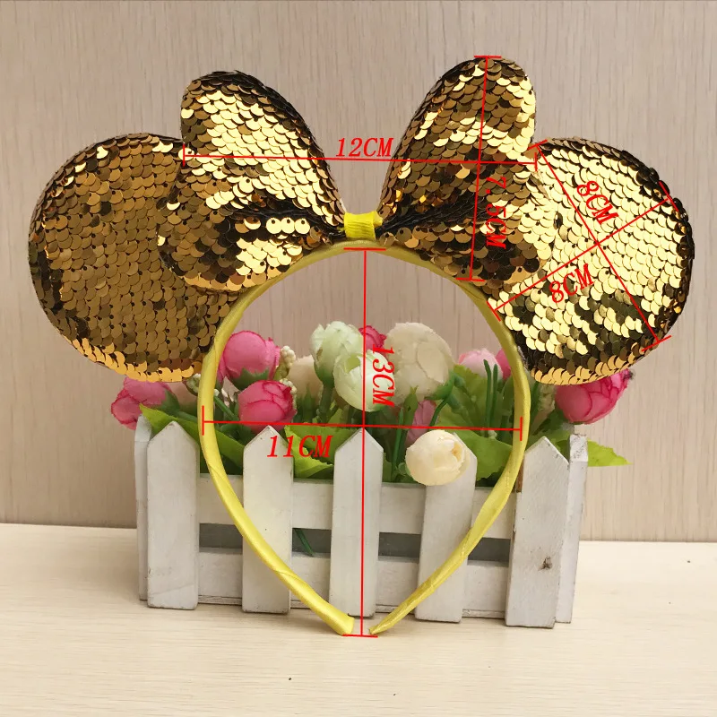 Аксессуары для волос Navidad Bling bling Shining Bowknot Minnie Ears детей мальчиков празднования дня