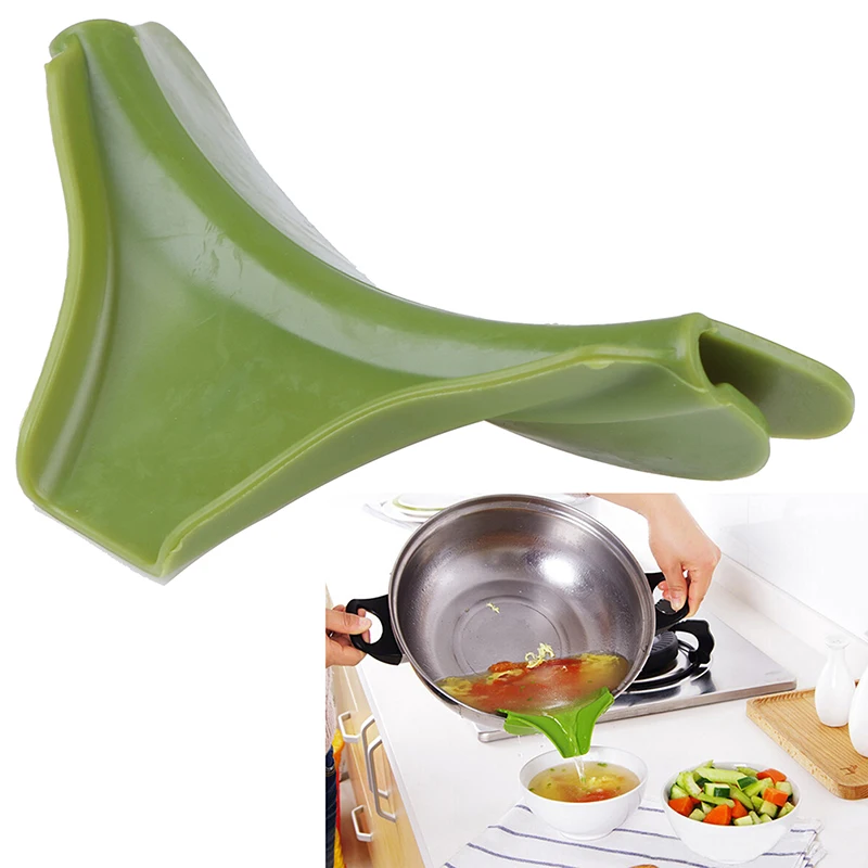 1 шт. силиконовая воронка для жидкости кастрюли и сковородки дефлектор
