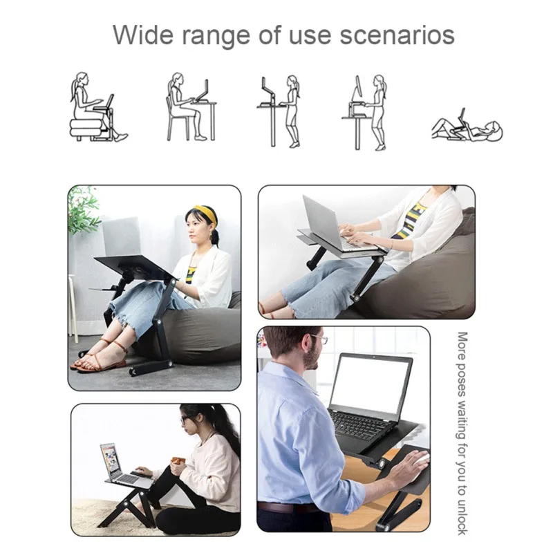 Регулируемый алюминиевый поднос для кровати ноутбука эргономичный портативный