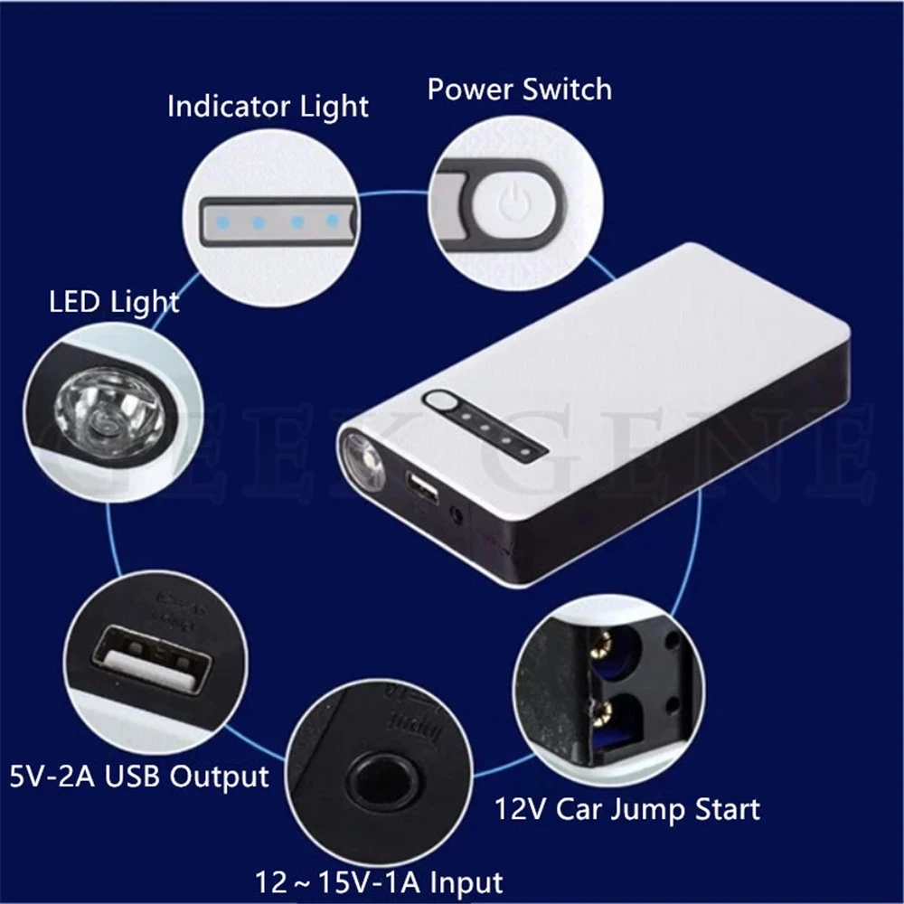 

Car battery Starter Portable Charger Mini 7500mAh Car Jump Starter Power Bank 12V Engine Battery Charger Booster