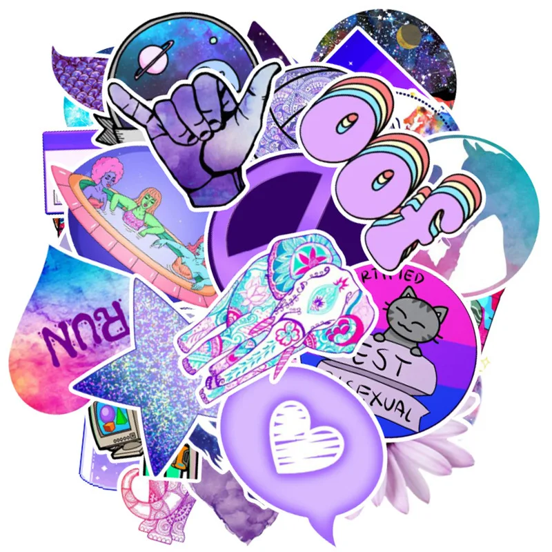 

50 Sheets/Pack Vinyl Stickers Girl Essential Stuff for Water Bottles Stickers Suitable for Photo Luggage Laptop Trendy Stickers