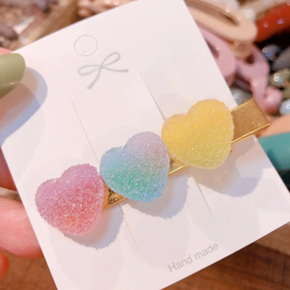 

Hair Grip Sweet Heart Candy Color Minimalist For Women Girls Korea Lovely Hairpin Hair Barrettes Accessories 2021 Fashion