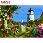 FATCAT Diy 5D садовый маяк, алмазная вышивка, полностью квадратная круглая Алмазная мозаика из горного хрусталя для росписи, наборы для рукоделия AE650