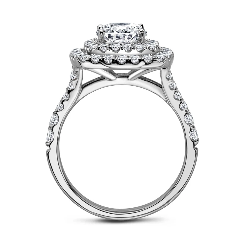 

OEVAS Sparkling 2 Carats Oval High Carbon Diamond Wedding Rings Set Top Quality 100% 925 Sterling Silver Fine Jewelry Wholesale
