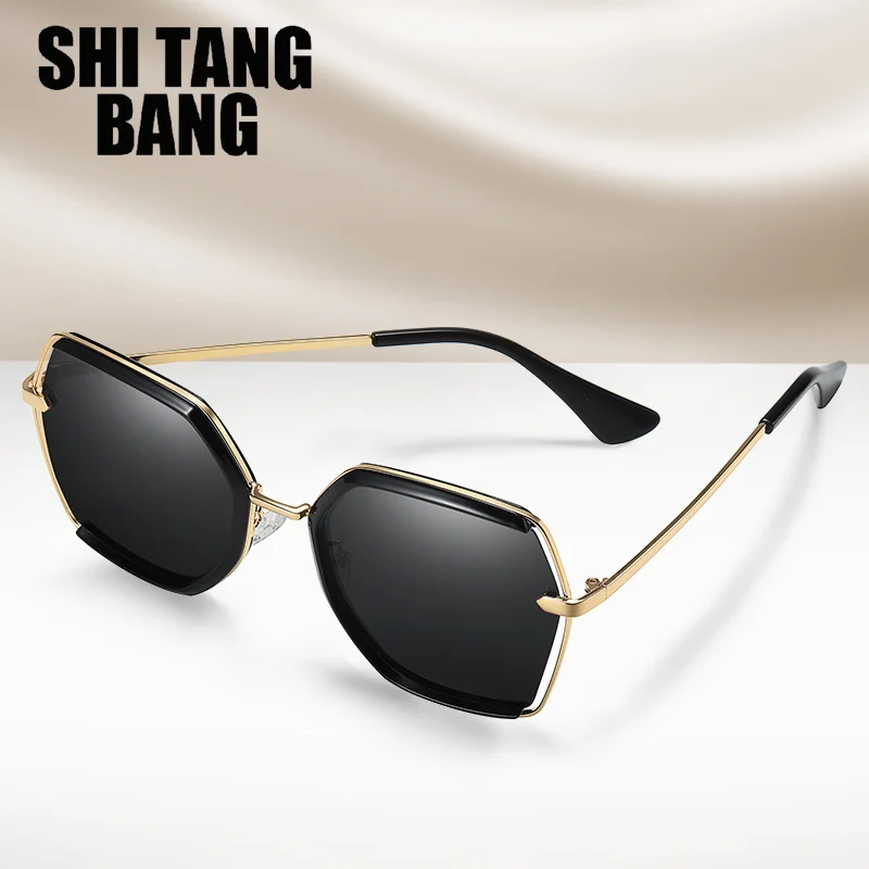 

2022 Vintage Women Polarized Sunglasses Man UV400 New Fashion Polygon Hollow Eyeglasses Outdoor Drive Anti-Ultraviolet Glasses