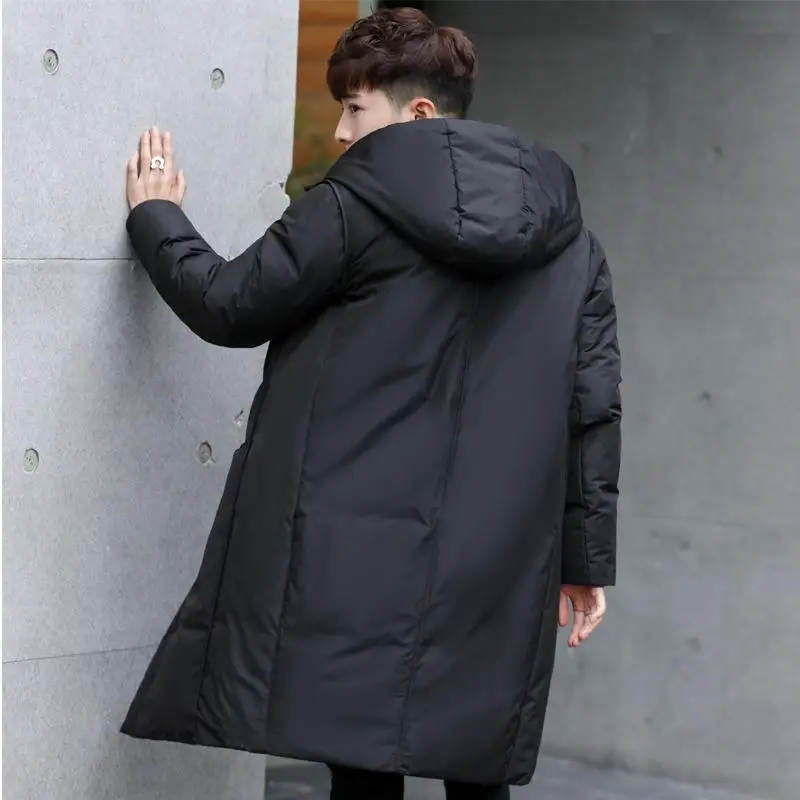 Новинка толстый зимний мужской белый пуховик брендовая одежда черное серо-белое