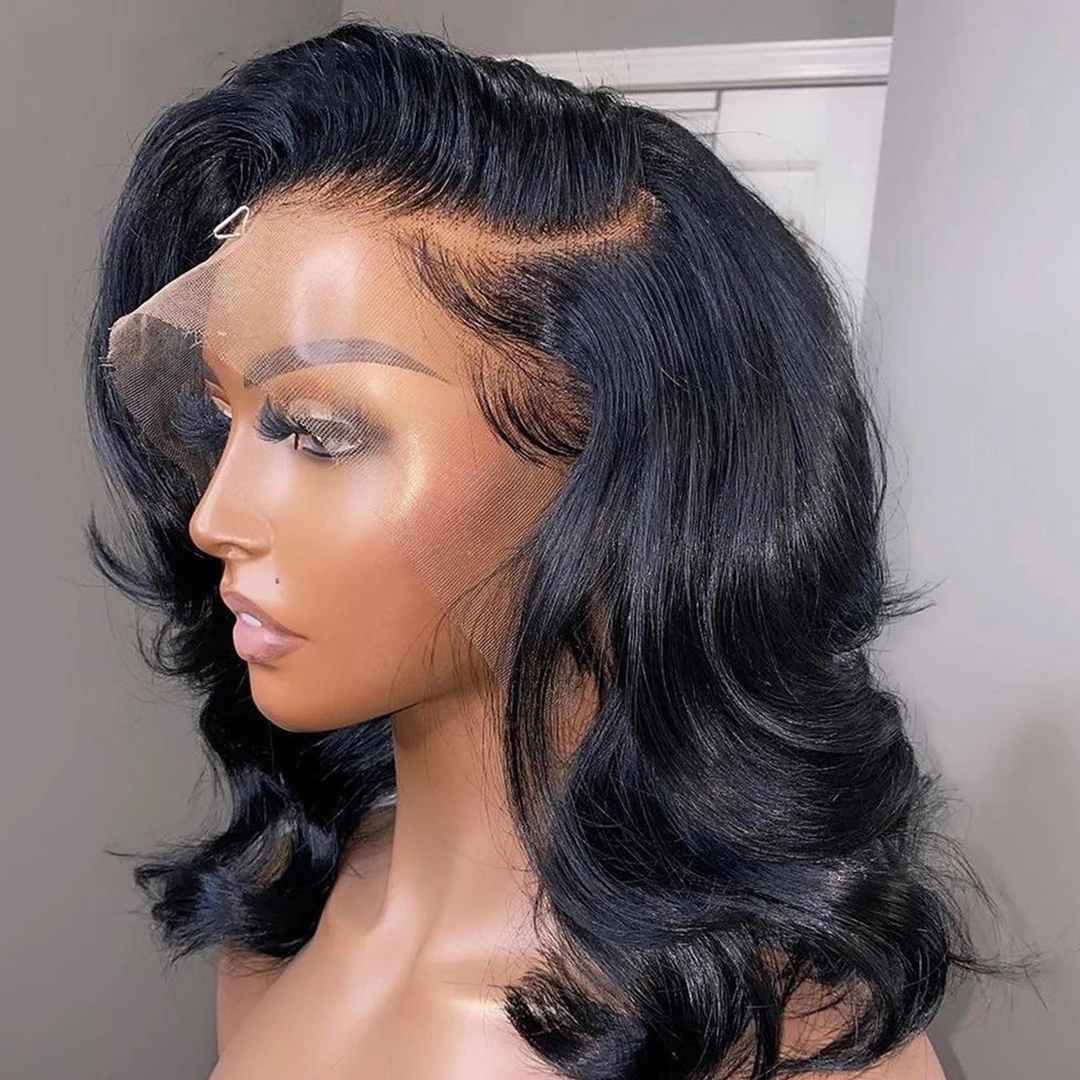 

CEXXY Brazilian Body Wave 13x4 Lace Front Wigs Human Hair 180% Short Bob Wigs Wet & Wavy 4x4 Closure Frontal Wig For Black Women