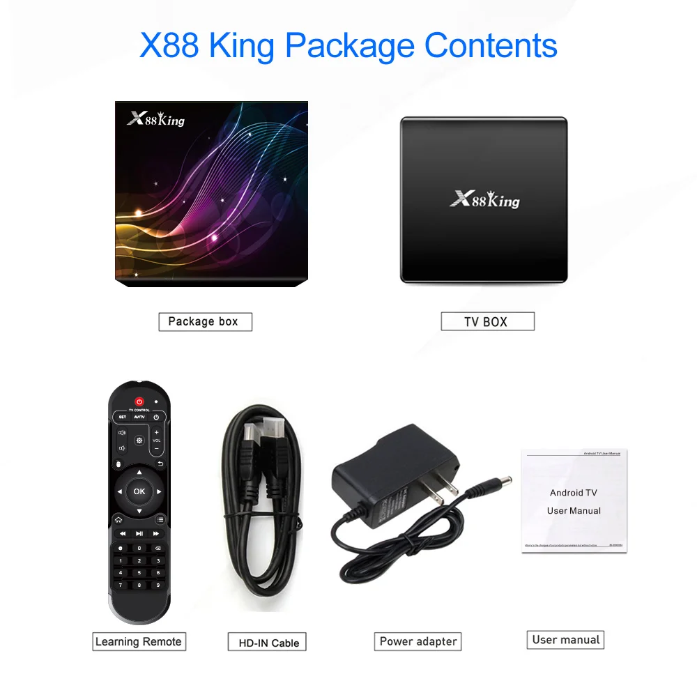 X88 King 4GB 128G Amlogic S922X TV Box Android 9.0 Dual Wifi BT5.0 1000M 4K Google Play Store Netflix Youtube 4K Media Player