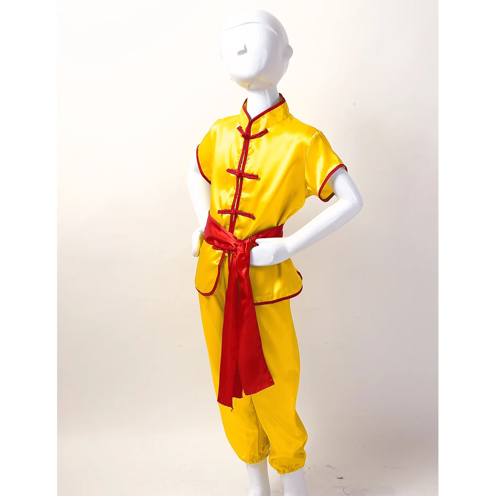 Китайская традиционная одежда Детские Атласные костюмы ушу кунг фу Униформа для