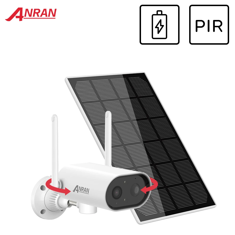 ANRAN 3MP Солнечная камера WIFI PTZ наблюдение на открытом воздухе водонепроницаемая