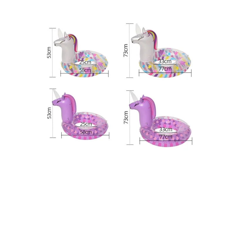 

Sequins Unicorn Princess Shape Inflatable Swimming Ring for Pool Float Mattress Swimming Pool PVC Summer Floating Ring