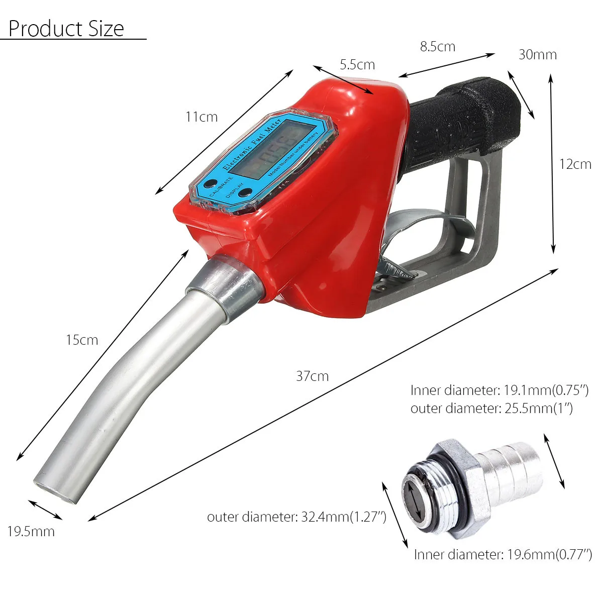 Turbine Flow Meter Sensor Indicator Counter Fuel Gauge Device Gasoline Diesel Petrol Oil Refilling Nozzle Gun | Инструменты