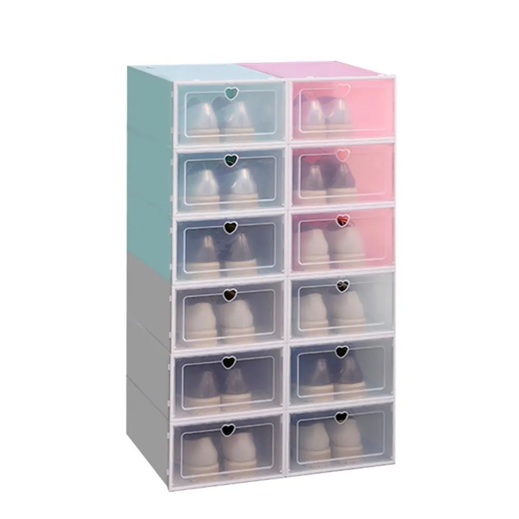 Складная прозрачная коробка для обуви утолщенный ящик чехол искусственная