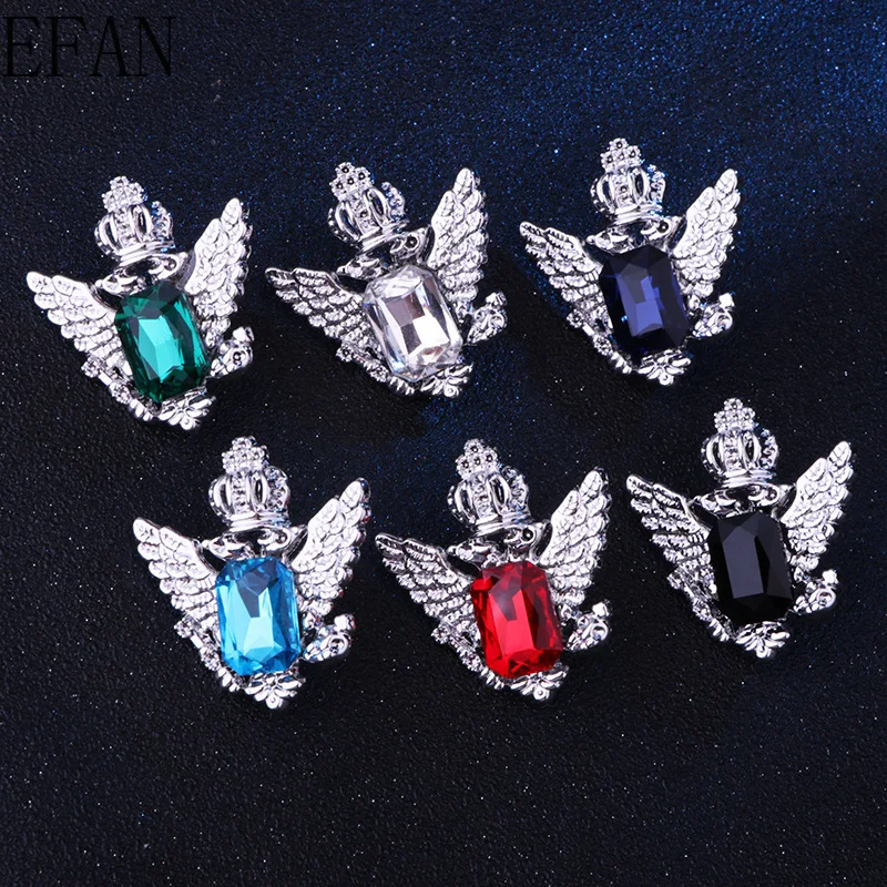 Мужской винтажный значок с двойным орлом брошь со стразами в стиле ретро