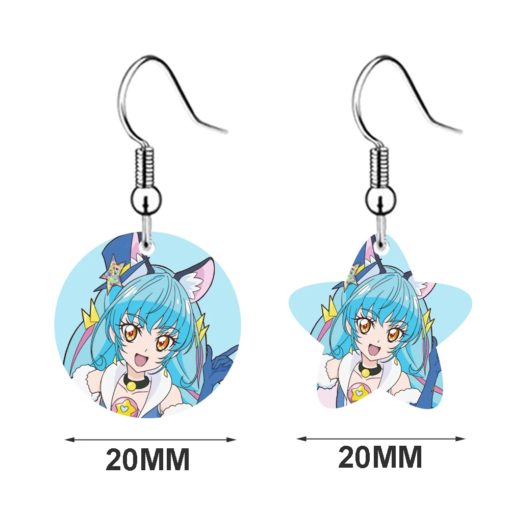 Модные японские акриловые серьги в форме звезды из мультфильма для детей плоские