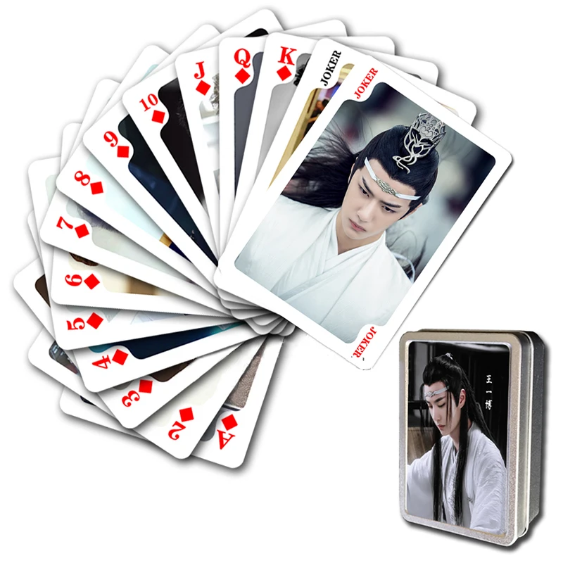 

Lan WangJi Wang Yibo CHEN QING LING Poker Cards In Iron Box THE UNTAMED Playing Cards Poker Fans Collection Gifts Drop Shipping