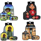 3 шт.компл. рюкзак для мальчиков в стиле афро, молодежная школьная комбинированная сумка для книг, сумки для обеда, сумка для карандашей, любимый подарок для детей