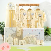 autumn newborn suit new baby cotton long sleeved cute printed clothes baby born full moon supplies without box xb85