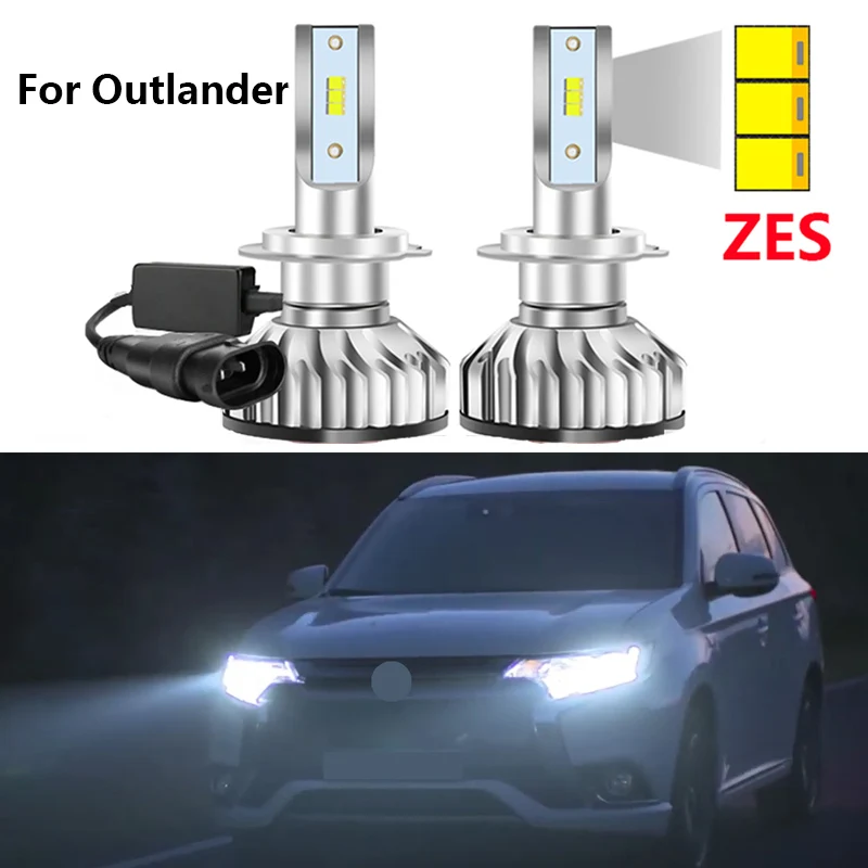 

2Pcs Led Headlight Bulbs Kit For Mitsubishi Outlander 2014-2016 2017 2018 2019 2020 2021 High Low Beam Canbus Top Quality
