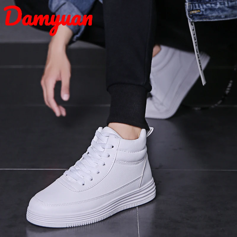Новинка сезон осень Белая обувь для увеличения роста теплая и сухая бега модная