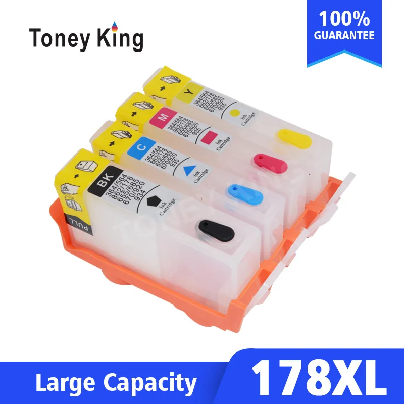 

Toney King Refillable Cartridge For HP 178 XL Ink Cartridges For Photosmart 5510 5511 5512 5514 5515 5520 5521 6510 6512 Printer