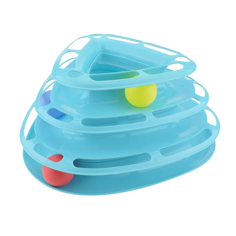 Забавная трехуровневая игрушка для питомцев башня трек диск кошек развлечения