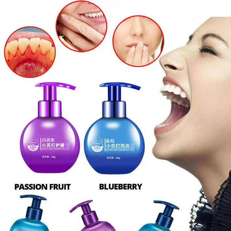

Natural Fruity Flavor Stain Removal Whitening Toothpaste Fight Bleeding Gums Toothpaste Prevent Tooth Decay Strengthe 220g