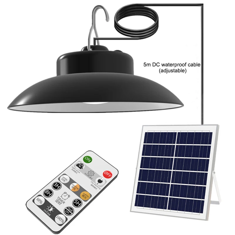 

Solar Pendant Light Outdoor Indoor Dimmable Solar Lamp With Remote Control Outdoor decorative led courtyard hanging chandelier