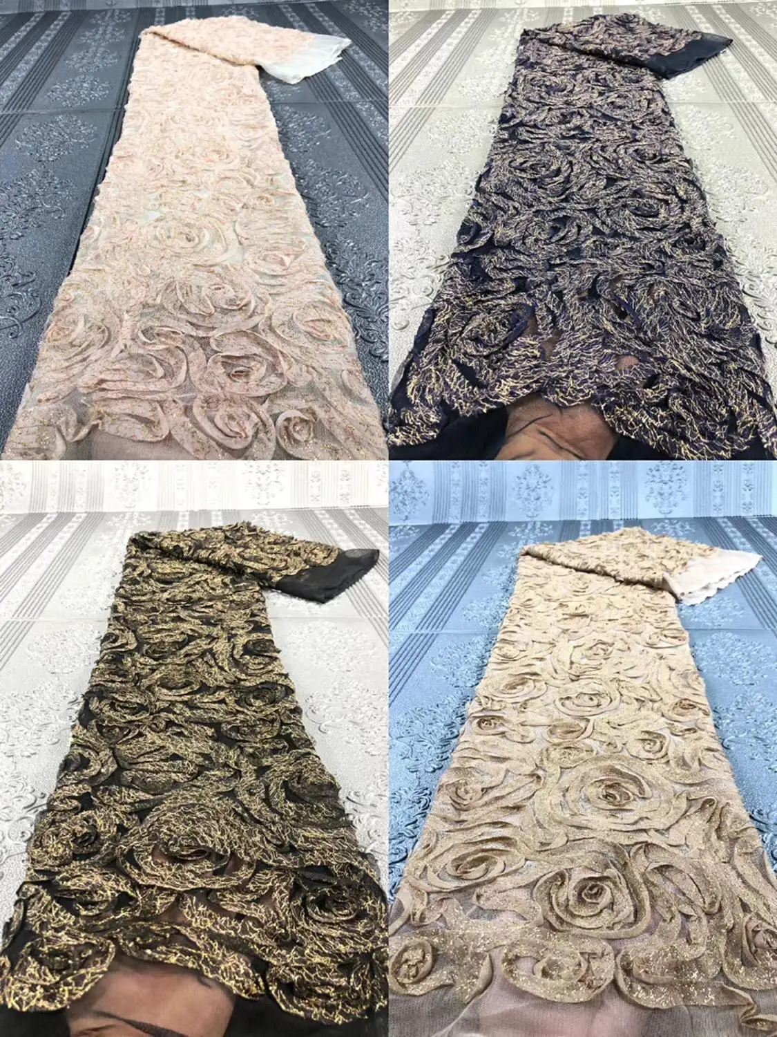 

Madison High Quality Sequins Lace Fabric 2020 Latest African Sequins Lace Fabric For Bridal Lace Nigerian Net Lace Fabric