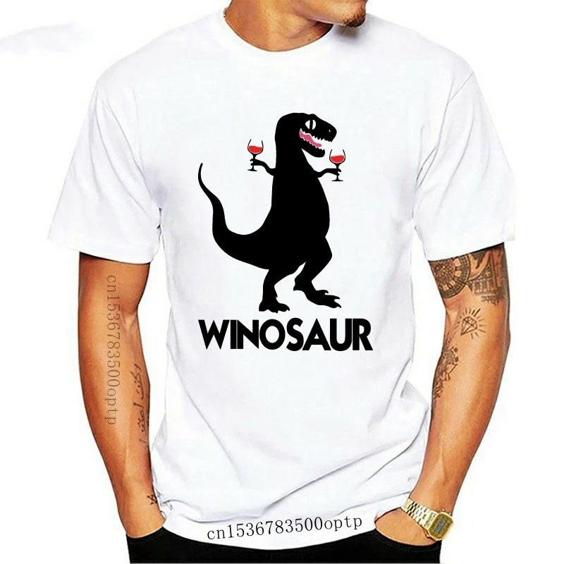 

Новинка Winosaur динозавр вино T-rex забавная иллюстрация подарок маме матери отцу футболка дешевая оптовая продажа футболки 2021 модная футболка
