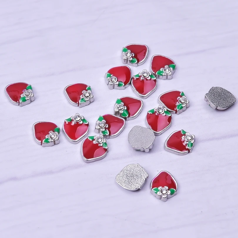 Подвески в виде клубники 20 шт./лот Плавающие для памятного кулона ожерелья