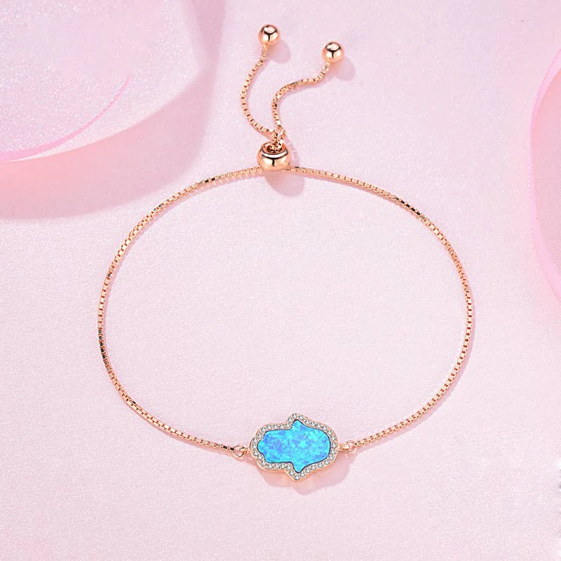 Женский браслет с искусственным опалом TONGZHE из стерлингового серебра 925 пробы