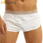 Мужские летние модные плавки, сексуальные шорты из искусственной кожи с низкой талией, боксеры с мокрым эффектом, Горячие повседневные плавки, мужские мини-шорты для отдыха, шелковые трусы