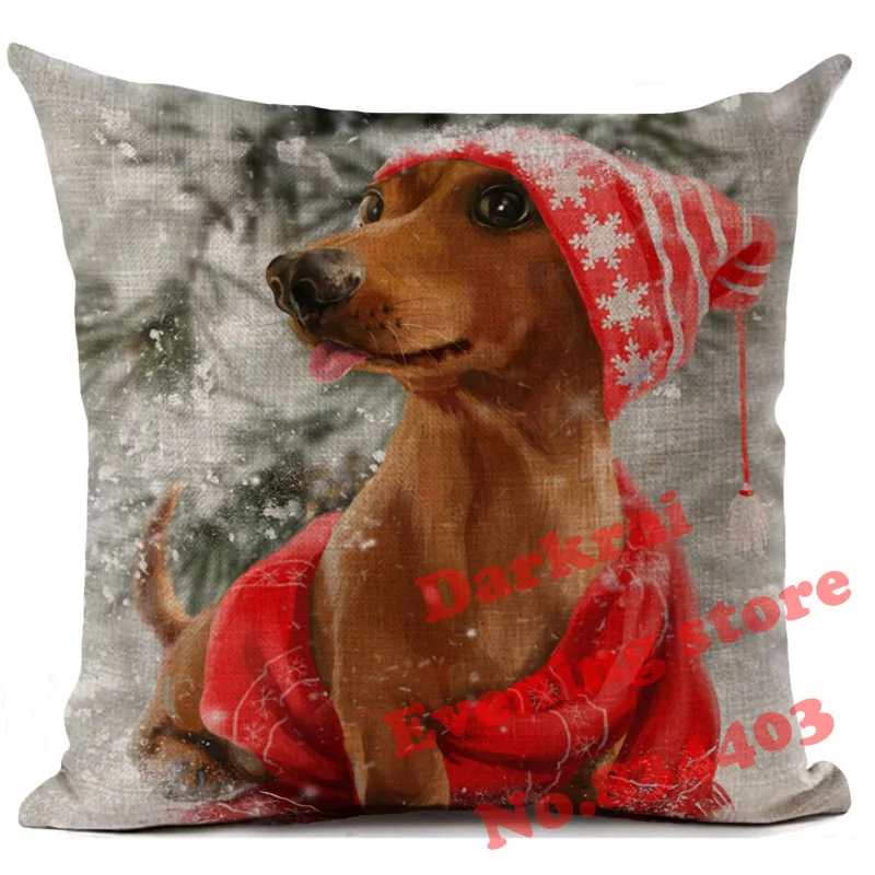 Рождественская наволочка для подушки с рисунком рождественских животных