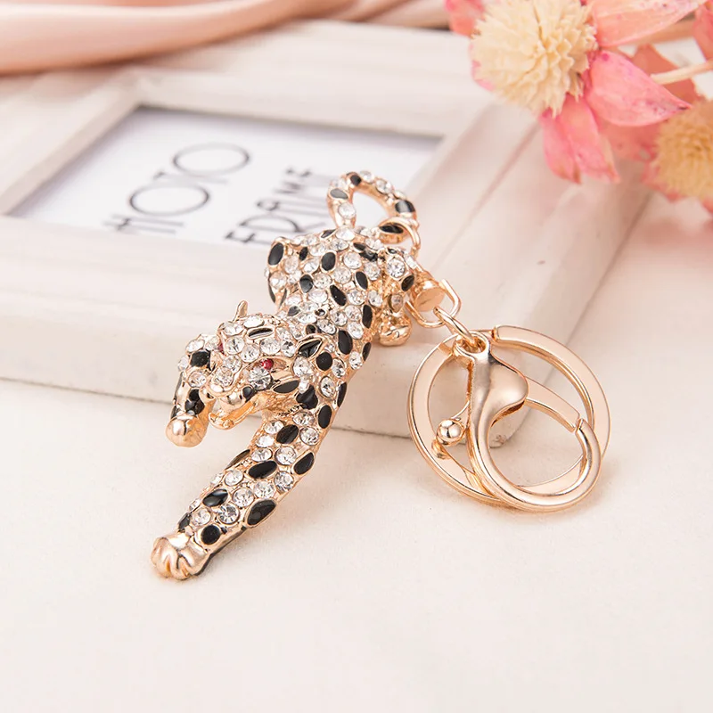 Европейский и американский модный брелок для ключей с головой леопарда оптовая