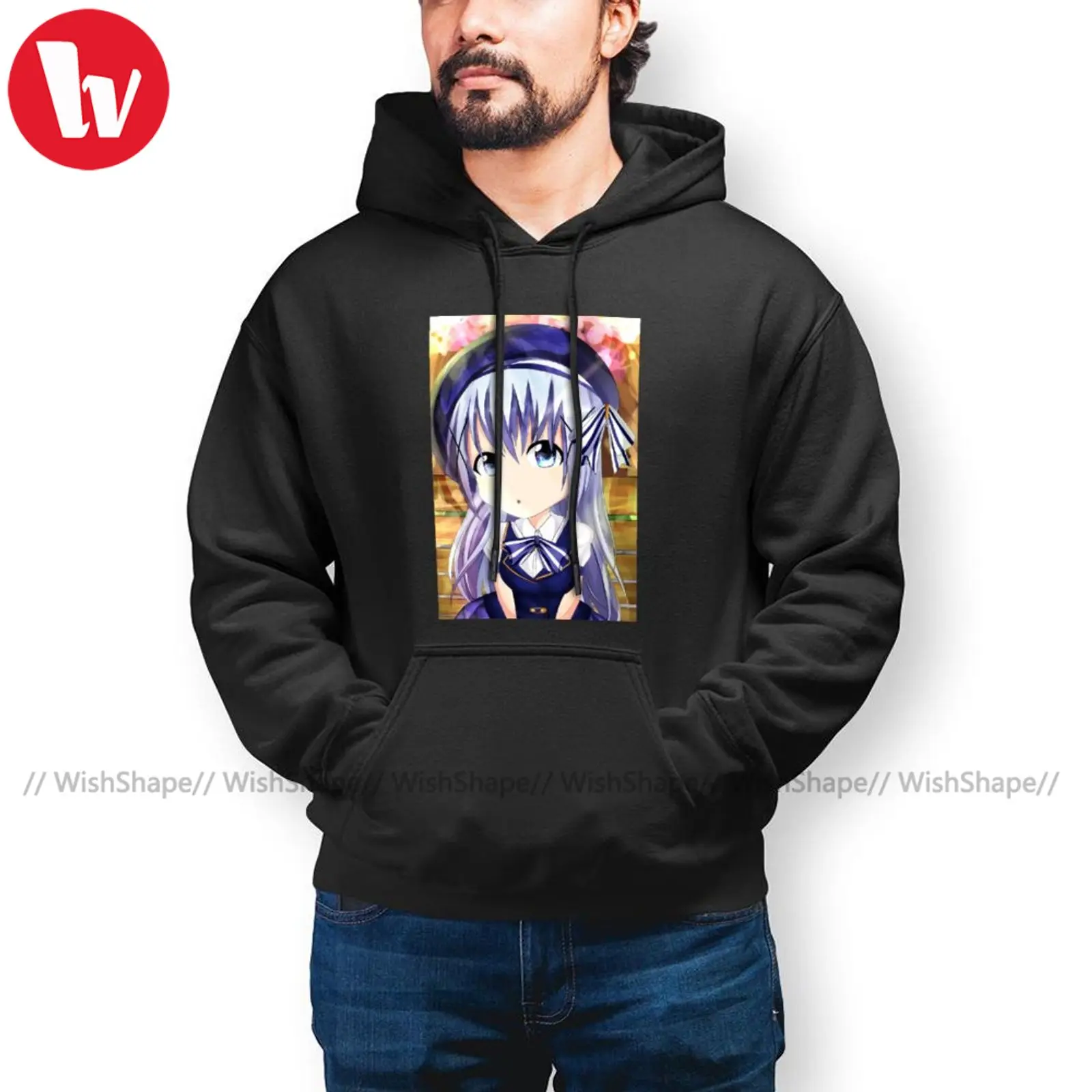 

Стильная толстовка с капюшоном Gochuumon Wa Usagi Desu Ka Kafuu Chino, хлопковая уличная Толстовка с длинным рукавом, Осенний пуловер с капюшоном 4XL