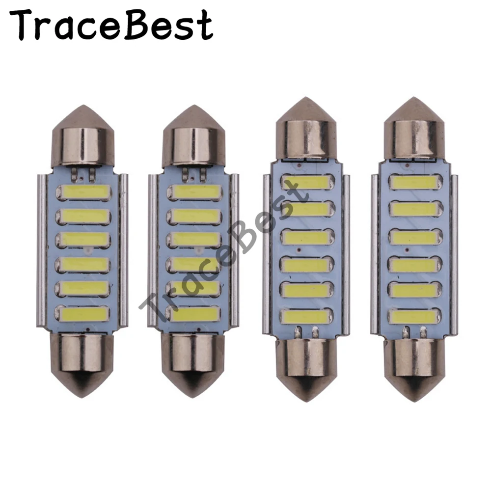 2 предмета в комплекте 39 41 мм 7020 6SMD DE3423 DE3425 C5W CANBUS Error Free светодиодный лампы Авто
