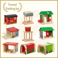 wooden train scene track accessories compatible with small train tracks rich scene airplane apron a1