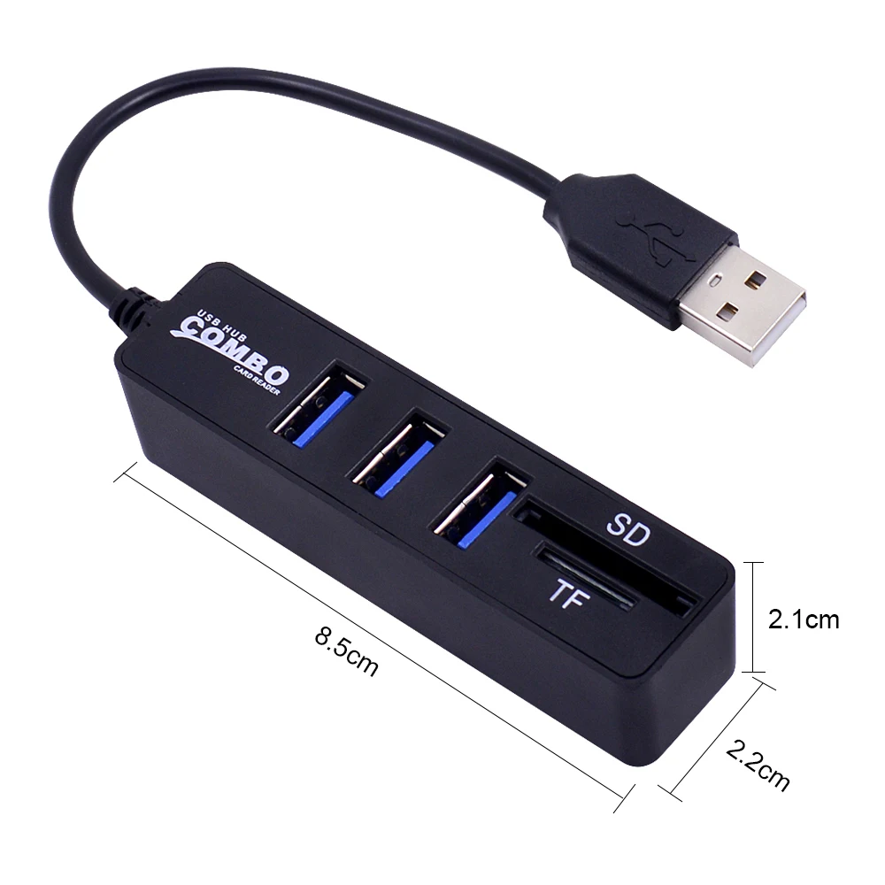 CHIPAL комбинированный мини 2 в 1 3 порта USB 0 концентратор кардридер разветвитель