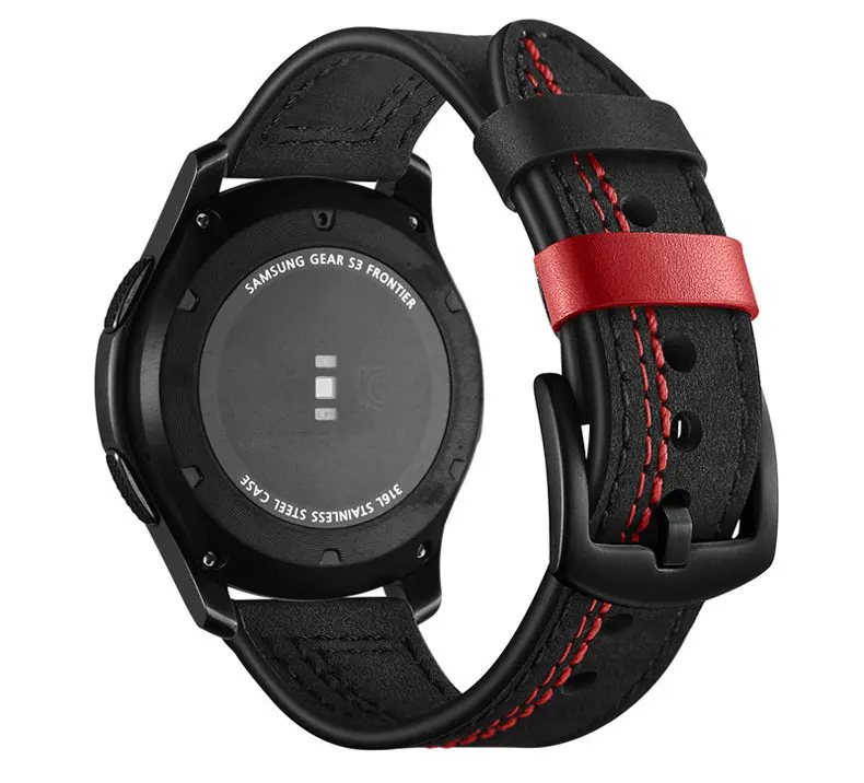 Ремешок из натуральной кожи для samsung galaxy watch 46 мм S3 Frontier/классический ремешок huami Amazfit huawei 2 классические часы gt браслет