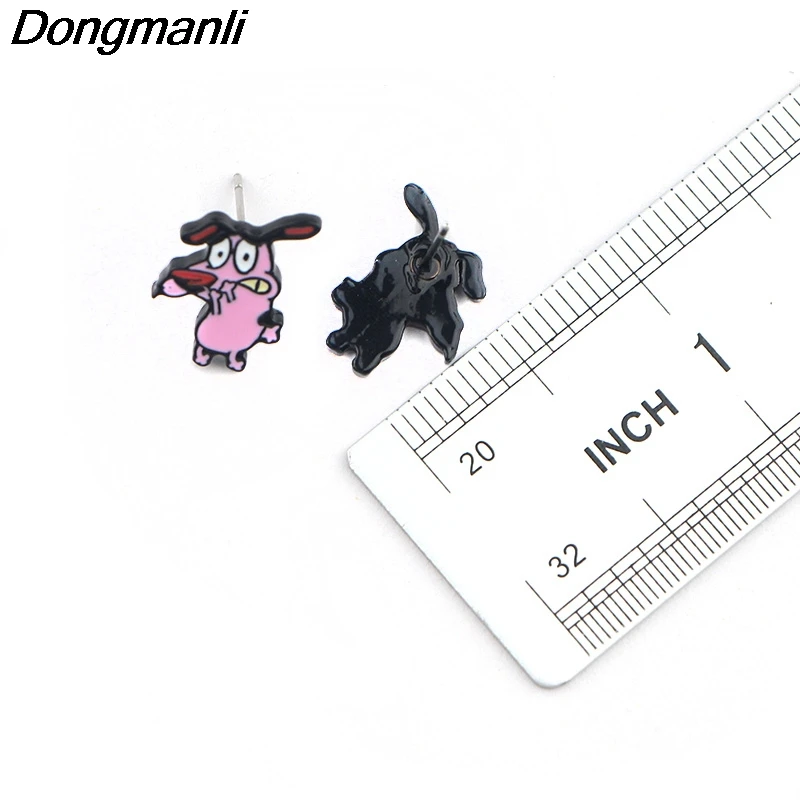 P4190 Dongmanli милые серьги-гвоздики в виде собаки для женщин эмалевые серьги