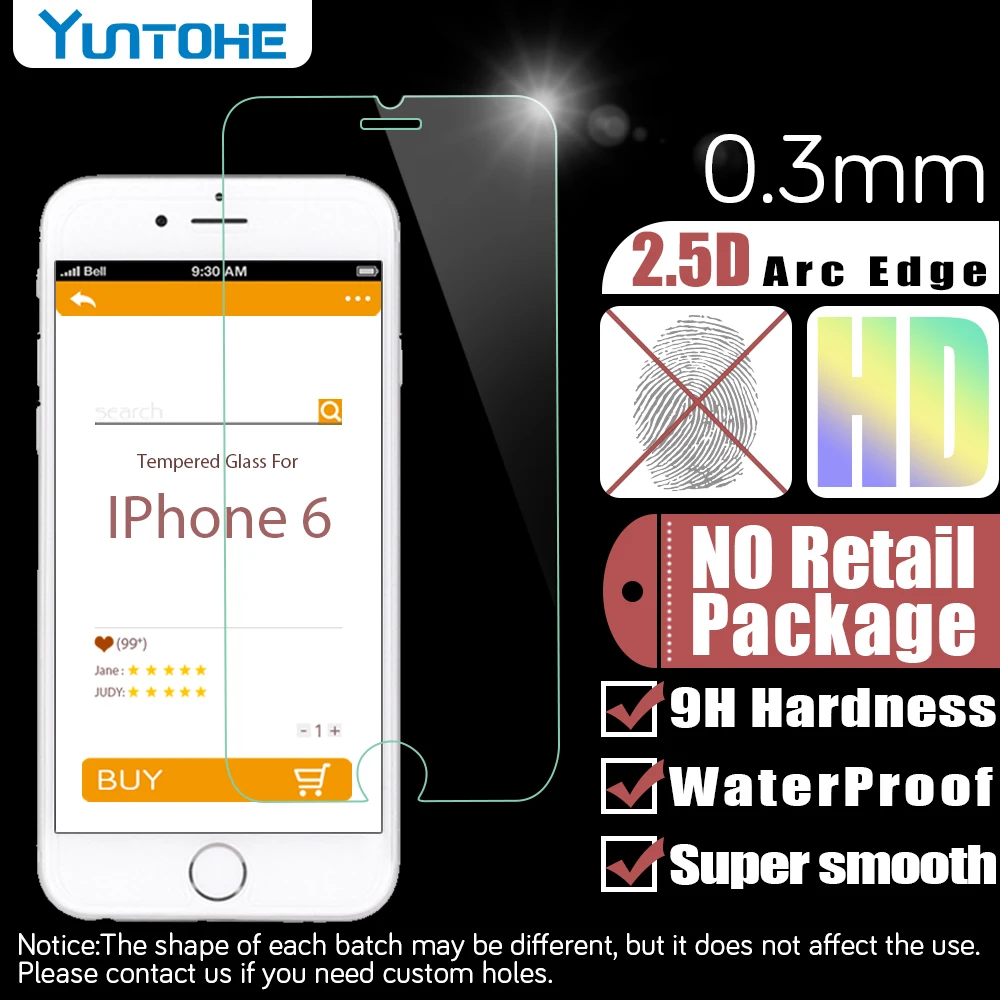 100 шт. для iPhone 12 11 Pro XS Max XR 4 5 6 7 8 Plus X Закаленное стекло пленка экрана Защита от