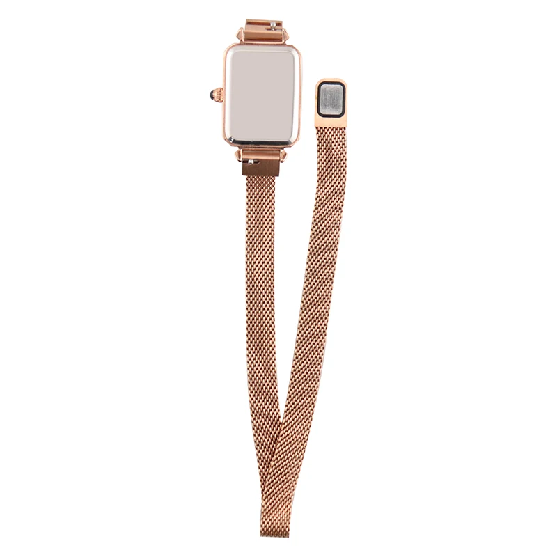 

Luxury Women Watch New Fashion Casual Simple Square Watch Female Wrist Watches Steel Magnetic Mesh Women Clock