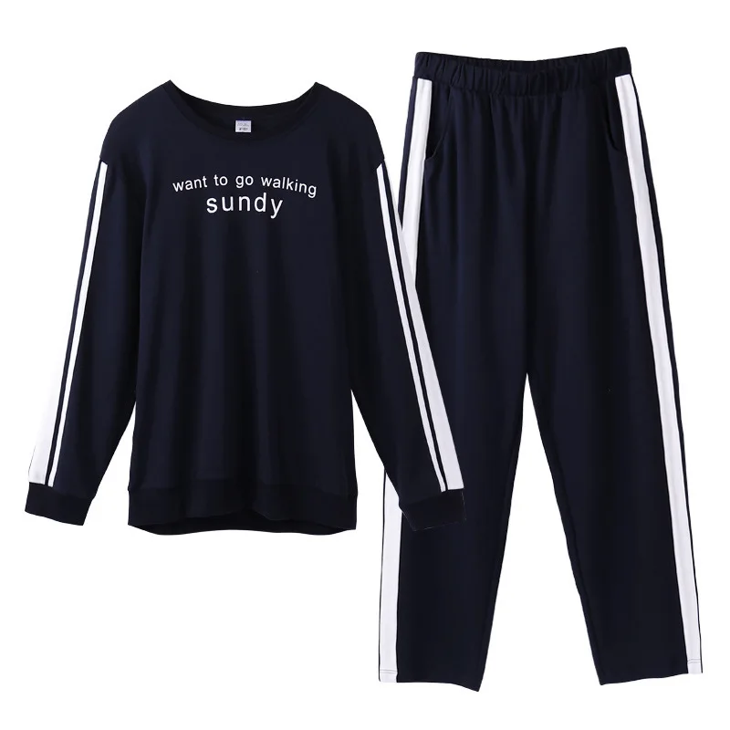 

the spring and autumn pure cotton long sleeve leisure wear thin cotton sports leisure can wear outside plus-size suits