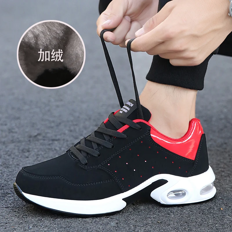 Tenis Feminino Теннисные туфли для женщин Черные кожаные кроссовки Зимняя плюшевая