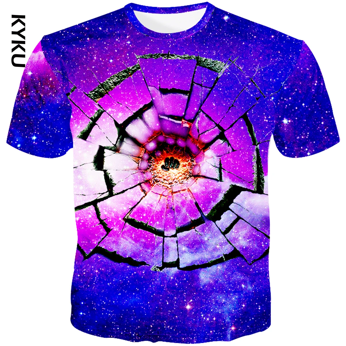 Мужская футболка с коротким рукавом KYKU Повседневная объемным изображением