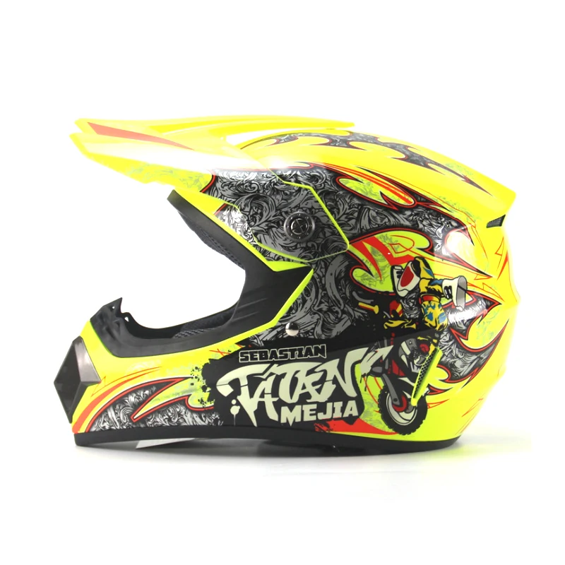 yellow 4 Лидер продаж внедорожные шлемы горные Гонки Горный полный шлем rcycle moto cross casque capacete горные велосипедные шлемы - Цвет: yellow 4