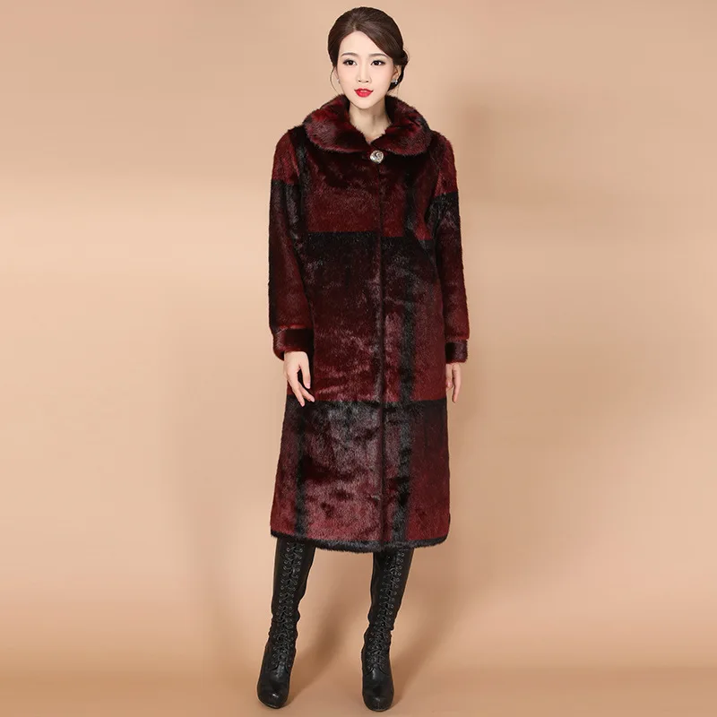 Mink Coats Women Real Genuine Mink Fur Coats For Women 2021 Winter Jackets Black Long Plus Size Real Mink Fur Women Clothes