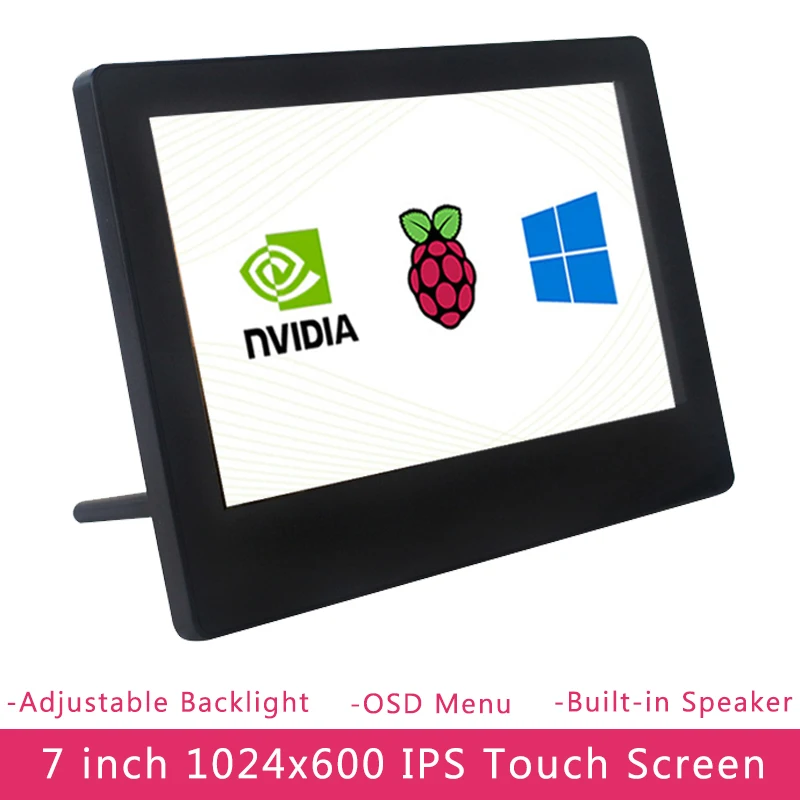 7 дюймов Raspberry Pi 4 IPS сенсорный Экран 1024x600 ЖК дисплей Регулируемый Яркость Дисплей