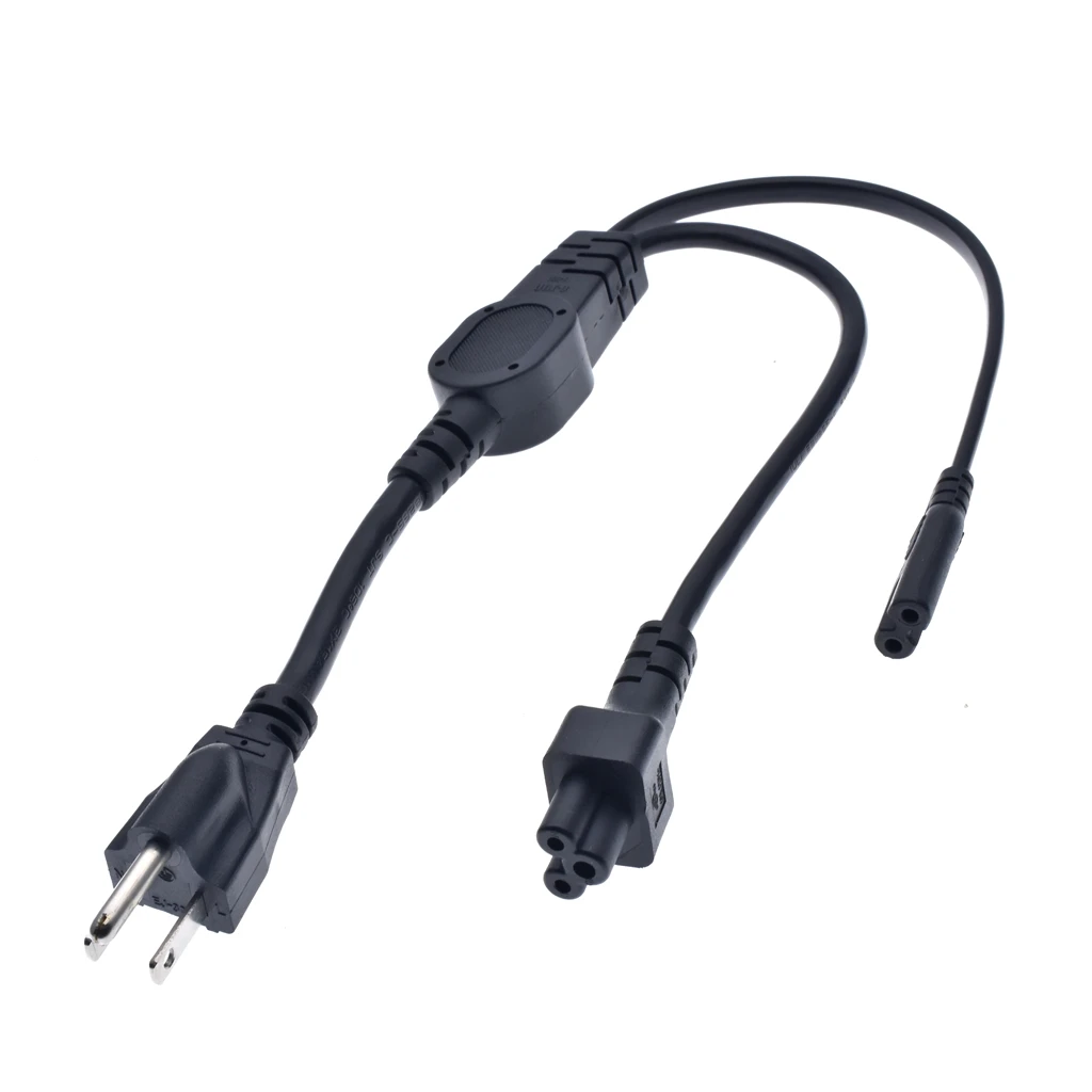 Y Тип сплиттер Мощность шнур, IEC320 C14 Разъем 3-контактный Мужской Мощность кабель переменного тока Мощность адаптер для C7 + C13 женский